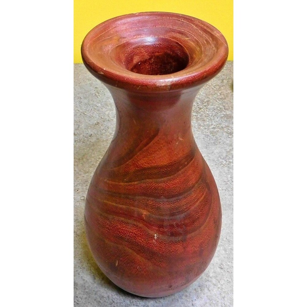 Hand Turned Wood Vase Flared Rim